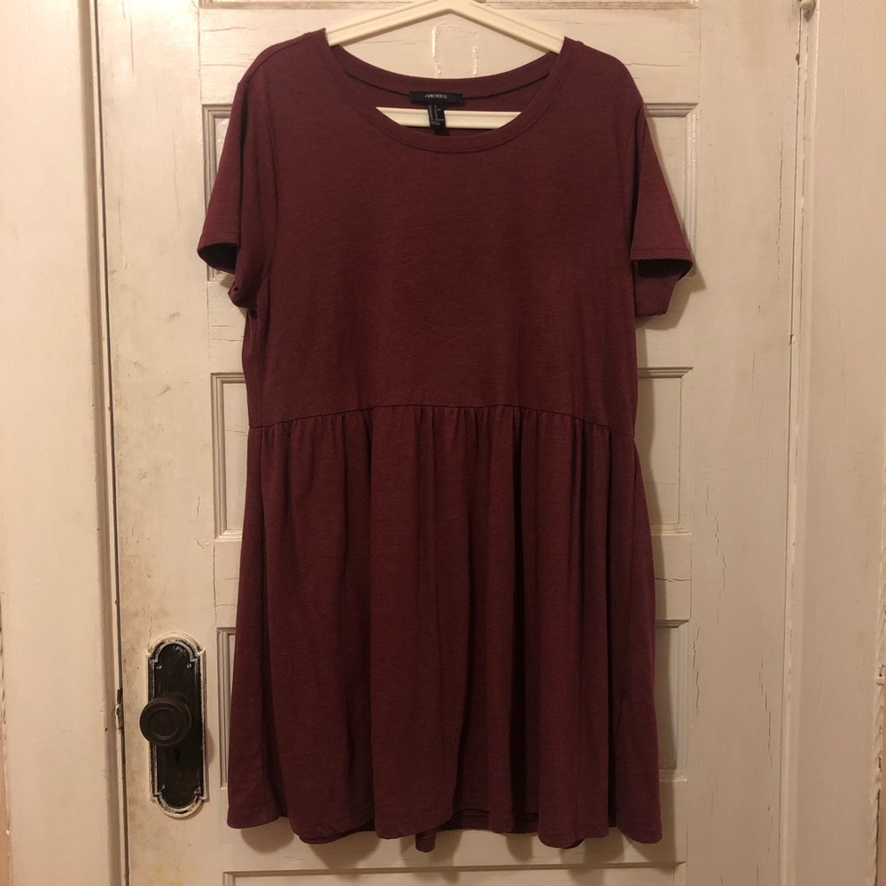 Maroon Babydoll Dress